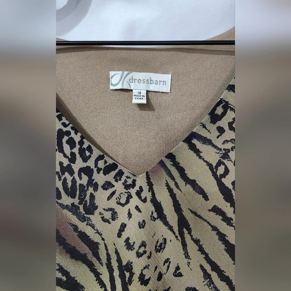 VTG Dress Barn Women's Skirt Set Size 10 Animal Print Chiffon Ruffle Hem Mobwife - Picture 9 of 10